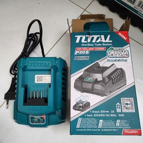 Đế Sạc Pin 20V Total TFCLI2001 - Thiết Bị Tiện Ích Sạc Nhanh Cho Pin 20V/2.0Ah, Kết Nối Chíp Chất Lượng