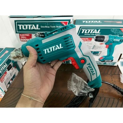 Máy khoan tốc độ cao 500W Total TD2051026E - Khả năng khoan 1.0-10mm, Tốc độ 0-3300rpm, Dụng cụ tiện ích chất lượng cao