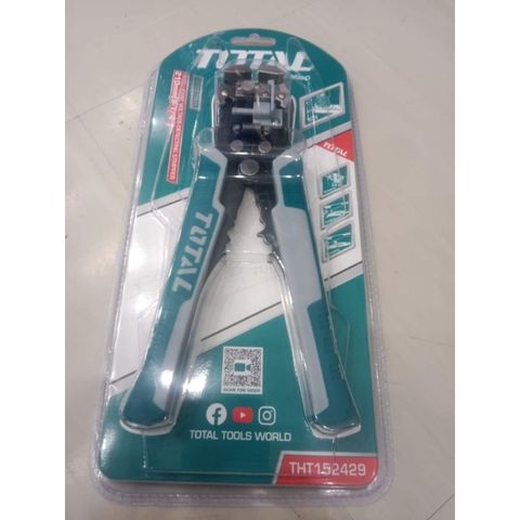 Kìm Tuốt Dây Điện Phát Hiện Điện Áp Total THT152429 K - Dụng Cụ Tháo Lắp Dây 10AWG Đến 24AWG, Chức Năng Cắt và Uốn Thông Minh