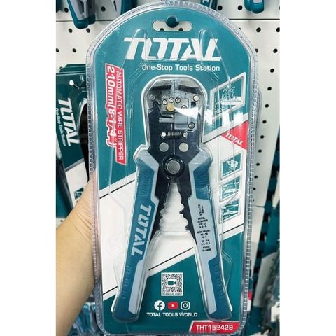 Kìm Tuốt Dây Điện Phát Hiện Điện Áp Total THT152429 K - Dụng Cụ Tháo Lắp Dây 10AWG Đến 24AWG, Chức Năng Cắt và Uốn Thông Minh
