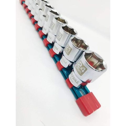 Bộ đầu tuýp 6 cạnh 1/2 inch 10 chi tiết Total THT121101 - Thép CrV cao cấp, chất lượng tốt cho thợ sửa chữa chuyên nghiệp
