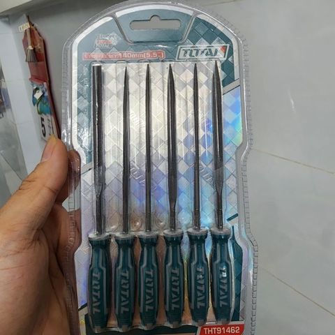 3x140mm Bộ giũa sắt 6 chi tiết Total THT91462 K