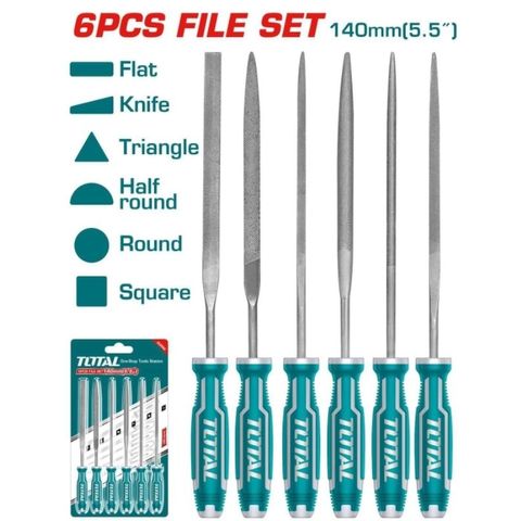 3x140mm Bộ giũa sắt 6 chi tiết Total THT91462 K