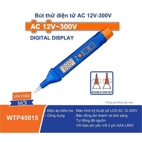 Bút Thử Điện Tử AC 12V-300V Wadfow WTP45015 - Màn Hình LCD, Âm Thanh, Báo Động Pin Yếu, Thiết Bị Tiện Ích Cho Gia Đình