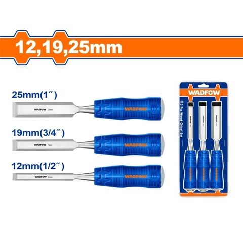 Bộ 3 đục gỗ Wadfow 12-19-25mm - Dụng cụ tiện ích chính xác cho thợ mộc và DIY