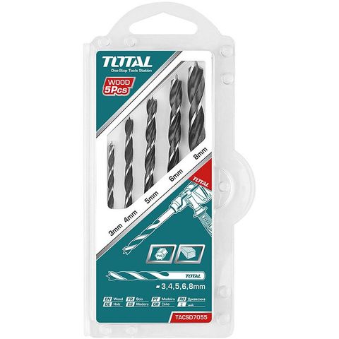 Bộ Mũi Khoan Gỗ 5 Chi Tiết Total TACSD7055 - Dụng Cụ Tiện Ích Chất Lượng Cao Cho Thợ Mộc và DIY