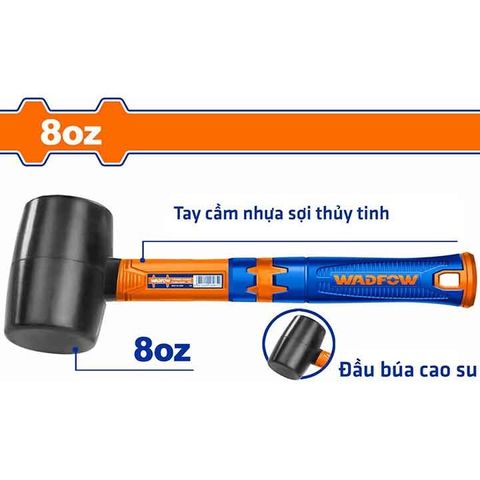 Búa Tạ Cao Su Đen 220g WHM7301 - Dụng Cụ Tiện Ích Chống Đánh Lửa, Tay Cầm Nhựa Thủy Tinh Thiết Kế Độc Đáo