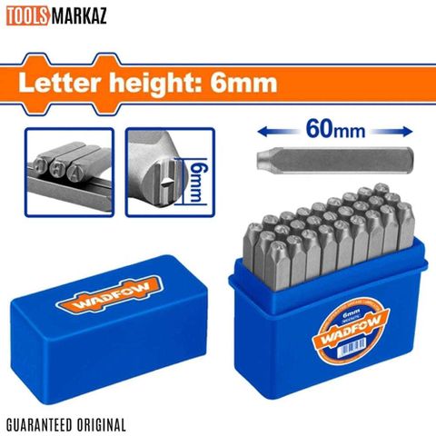 Bộ 27 Mũi Đột Chữ Cái 6mm Wadfow - Dụng Cụ Tiện Ích Chất Liệu Thép Carbon, Gồm A-Z và Dấu & - Đồ Nghề Chuyên Nghiệp