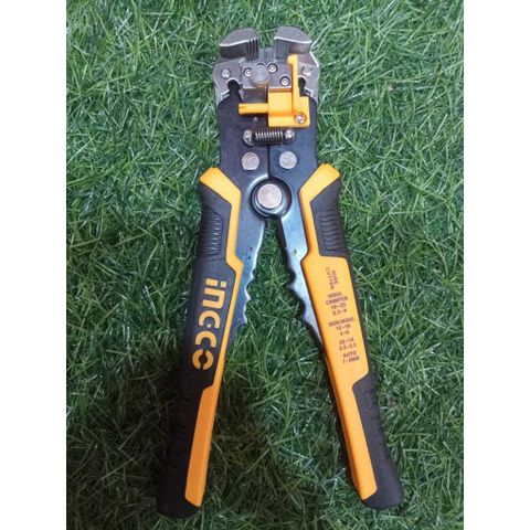 Kìm Tước Dây 3 trong 1 Ingco HWSP102418 - Kìm Cắt, Bấm Cos Tự Động Cho Dây Đồng 0,2-6mm², 10-22 AWG