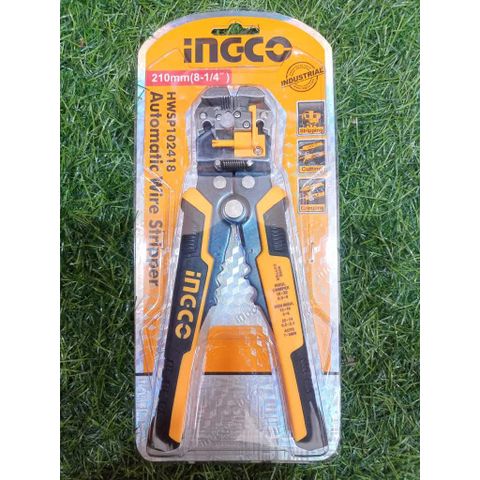 Kìm Tước Dây 3 trong 1 Ingco HWSP102418 - Kìm Cắt, Bấm Cos Tự Động Cho Dây Đồng 0,2-6mm², 10-22 AWG