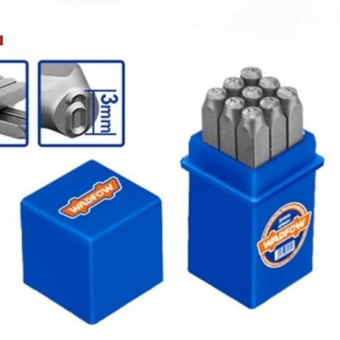 Bộ 9 Mũi Đột Chữ Số 3mm Wadfow - Thép Cacbon Chất Lượng Cao Đầu Đục Cứng 0-9, Dụng Cụ Tiện Ích Nghệ Thuật