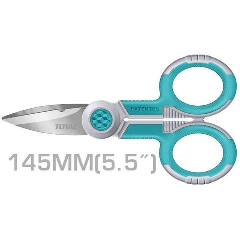 Kéo Thợ Điện Total 145mm - Thép Không Gỉ, Thiết Kế Độc Đáo, Dụng Cụ Tiện Ích Chất Lượng Cao