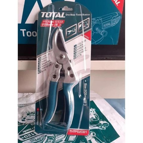Kéo cắt tỉa cây kiểng 8 inch Total THTP62081 - Lưỡi thép carbon, tay cầm nhôm PVC chống trượt - Dụng cụ làm vườn chuyên nghiệp