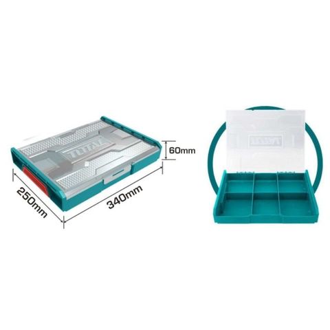 Hộp nhựa đựng đồ nghề Total THKTV02 - Kích thước 340x250x60mm, chất liệu PP, có vách ngăn, bảo hành 6 tháng, tiện ích cho việc tổ chức đồ nghề