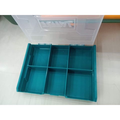 Hộp nhựa đựng đồ nghề Total THKTV02 - Kích thước 340x250x60mm, chất liệu PP, có vách ngăn, bảo hành 6 tháng, tiện ích cho việc tổ chức đồ nghề