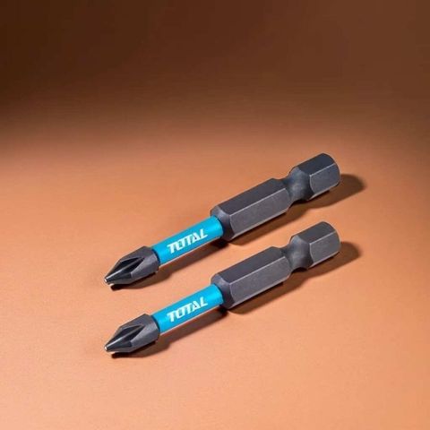 Bộ 2 Mũi Bắt Vít PH3x50mm Total TACIM71PH350 - Thép Công Nghiệp S2, Đen Xanh, Đóng Gói Vỉ Đôi