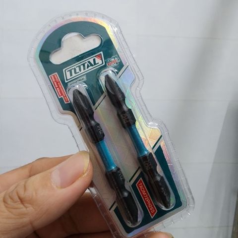 Bộ 2 Mũi Vít PH2 Hai Đầu 65mm Total TACIM72PH265 - Dụng Cụ Cầm Tay Chất Lượng Cao, Thép S2 Có Nam Châm