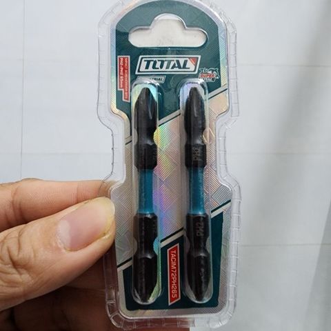 Bộ 2 Mũi Vít PH2 Hai Đầu 65mm Total TACIM72PH265 - Dụng Cụ Cầm Tay Chất Lượng Cao, Thép S2 Có Nam Châm