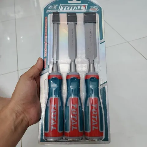 Bộ đục gỗ Total THT41K0302 - 140mm với 3 đầu đục 12mm, 19mm, 25mm, chất liệu CRV, dụng cụ hoàn hảo cho gia đình và thợ mộc.
