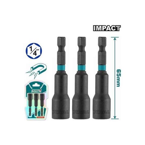Bộ 3 Mũi Bắn Tôn 12mm/13mm/14mm Total - Cán Lục Giác 1/4 inch với Nam Châm Mạnh, Dụng Cụ Tiện Ích Cao Cấp