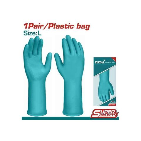 Găng tay nhựa PVC cao cấp size L Total TSP1801 - Dụng cụ tiện ích cho người làm vườn và dọn dẹp 32cm