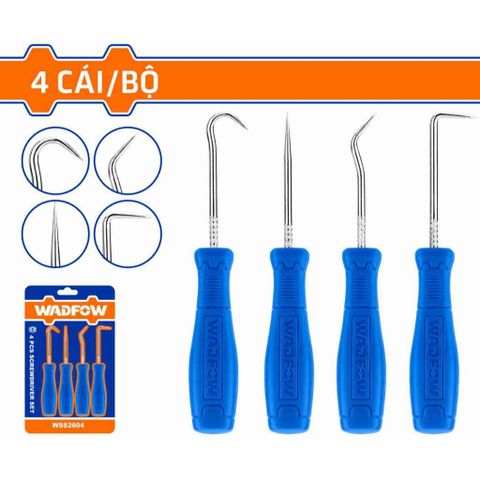 Bộ 4 Dụng Cụ Móc Ron Wadfow WSS2604 - Thép Cacbon Chất Lượng, Tay Cầm Thiết Kế Mới, Phụ Kiện Tiện Ích Cho Công Việc Sửa Chữa