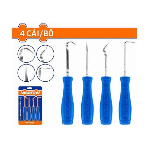 Bộ 4 Dụng Cụ Móc Ron Wadfow WSS2604 - Thép Cacbon Chất Lượng, Tay Cầm Thiết Kế Mới, Phụ Kiện Tiện Ích Cho Công Việc Sửa Chữa