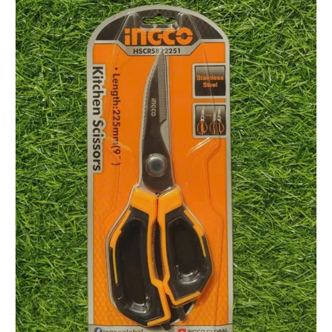 Kéo Bếp 225mm Ingco HSCRS822251 - Thép Không Gỉ, Đa Năng Cắt, Khui, Bẻ Đai Ốc - Tay Cầm Thiết Kế Độc Đáo