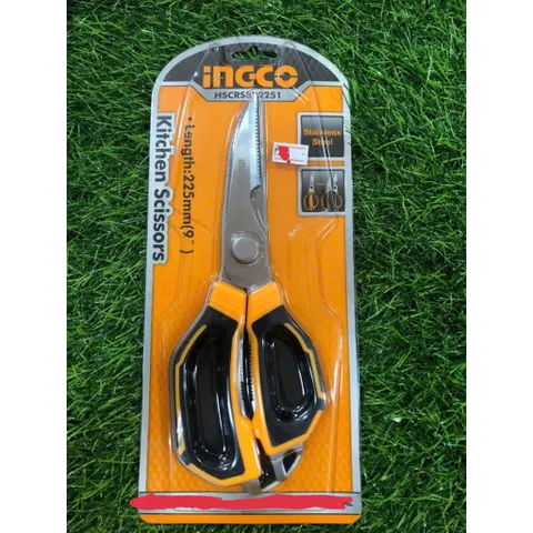 Kéo Bếp 225mm Ingco HSCRS822251 - Thép Không Gỉ, Đa Năng Cắt, Khui, Bẻ Đai Ốc - Tay Cầm Thiết Kế Độc Đáo