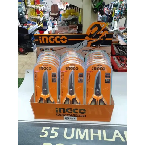 Kéo Bếp 225mm Ingco HSCRS822251 - Thép Không Gỉ, Đa Năng Cắt, Khui, Bẻ Đai Ốc - Tay Cầm Thiết Kế Độc Đáo