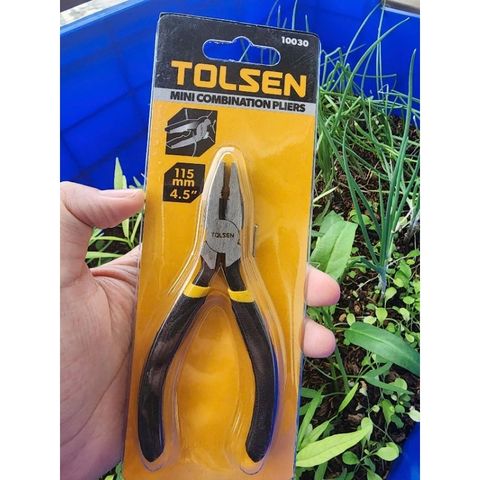 Kềm Răng Mini 4.5'' Tolsen 10030 - Dụng Cụ Cầm Tay Thép Chống Gỉ với Tay Cầm Nhúng - Tiện Ích Thông Minh cho Gia Đình