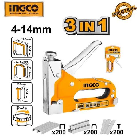 Kìm Bấm Ghim Đa Năng 3 Trong 1 Ingco HSG1405 - Tặng Kèm 600 Ghim, Tiện Ích Đối Với Công Việc Thủ Công Và Sửa Chữa