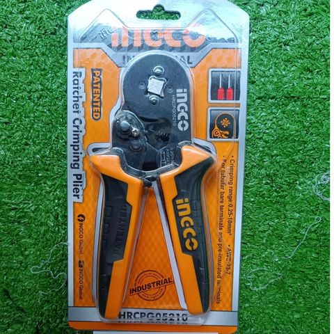 Kìm Bấm Cos Dây Điện Ingco HRCPG05210 - Phạm Vi Bấm 0.25-10mm, Tay Cầm Thiết Kế Độc Đáo, Lực Bấm Điều Chỉnh