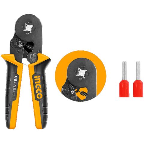 Kìm Bấm Cos Dây Điện Ingco HRCPG05210 - Phạm Vi Bấm 0.25-10mm, Tay Cầm Thiết Kế Độc Đáo, Lực Bấm Điều Chỉnh