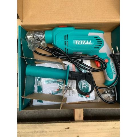 Máy khoan búa 710W Total TG107136E - Điện áp 220-240V, Tốc độ 0-3000rpm, Kiểm soát tốc độ, Kích thước khoan tối đa 13mm