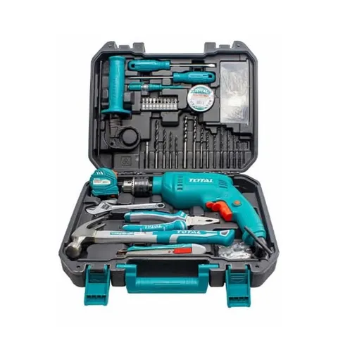 Bộ Đồ Nghề Điện Total 115 Chi Tiết - Máy Khoan Búa 680W, Dụng Cụ Sửa Chữa Đầy Đủ Cho Gia Đình