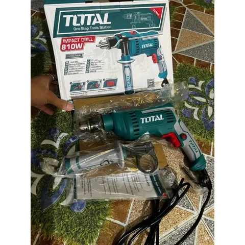Máy khoan búa 13mm Total TG1081316E 810W - Đổi chiều, Tốc độ 2800rpm, Dụng cụ hỗ trợ khoan hiệu quả, Hộp màu sang trọng