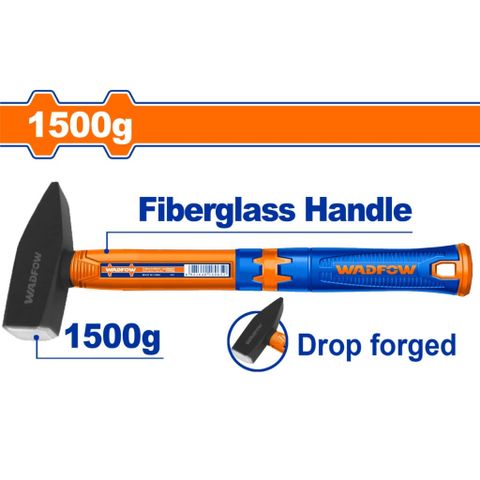 Búa Cơ Khí 1500g Wadfow WHM1315 - Thép Carbon 45# Chất Lượng Cao, Tay Cầm Nhựa Sợi Thủy Tinh, Dụng Cụ Tiện Ích Xuất Sắc