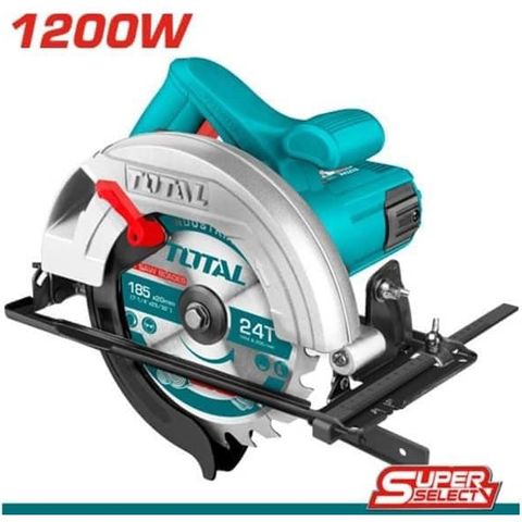 Máy cưa đĩa tròn 185mm 1200W Total - Dụng cụ cắt gỗ chính xác, tốc độ cao 5000rpm, điều chỉnh độ sâu cắt, lưỡi cưa đi kèm