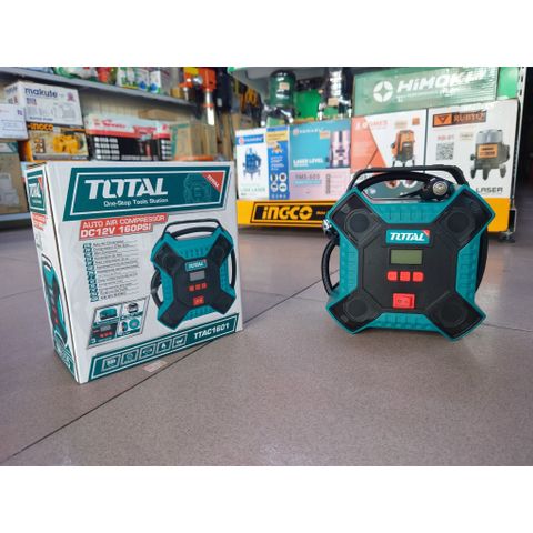 Bơm Hơi Lốp Xe Ô Tô Total TTAC1601 - Dụng Cụ Kiểm Tra Áp Suất 160PSI Kèm Đèn LED và Phụ Kiện Hữu Ích