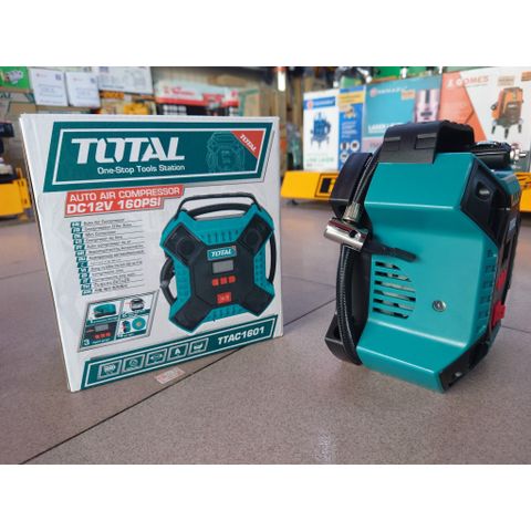 Bơm Hơi Lốp Xe Ô Tô Total TTAC1601 - Dụng Cụ Kiểm Tra Áp Suất 160PSI Kèm Đèn LED và Phụ Kiện Hữu Ích