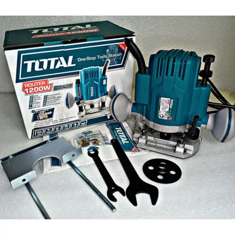 Máy phay gỗ 1200W Total TR110816 - Dụng cụ cực mạnh cho thợ mộc, tốc độ 26000rpm, bảo hành 6 tháng, tiện ích hoàn hảo cho DIY.