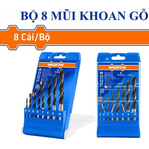 Bộ 8 Mũi Khoan Gỗ Wadfow - Đủ Kích Thước 3mm đến 10mm - Dụng Cụ Tiện Ích Cho Thợ Mộc và DIY