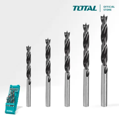 Bộ mũi khoan gỗ Total TACSD7056 5 chi tiết 4-10mm - Dụng cụ tiện ích cho thợ mộc, chế tác gỗ hiệu quả