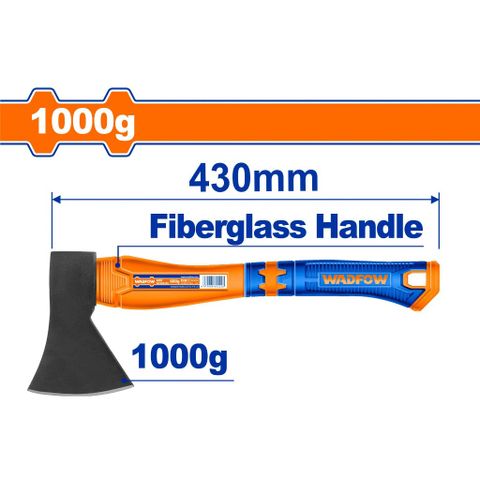 Búa Rìu 1000g Wadfow WHM6310 - Đầu Thép Carbon Chắc Chắn, Tay Cầm Nhựa Sợi Thủy Tinh, Dụng Cụ Tiện Ích Độc Đáo