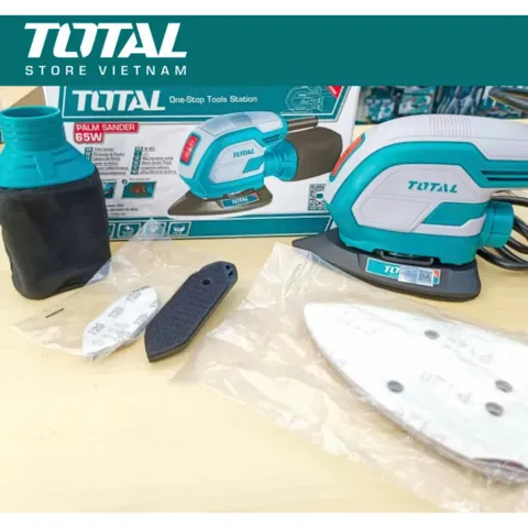 Máy chà nhám cọ 65W Total TMS6505 - Dụng cụ chà nhám đa năng kèm phụ kiện hoàn chỉnh cho nhà thầu và DIY