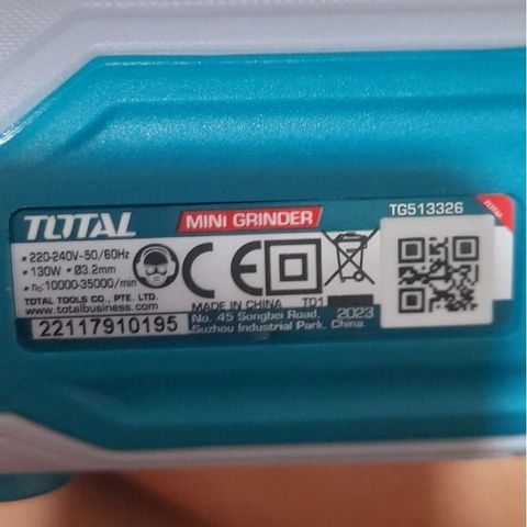 Máy mài khuôn mini 3.2mm 130W Total TG513326 - Công cụ đa năng với 109 linh kiện, tốc độ 10000-35000rpm, hoàn hảo cho sửa chữa và chế tác.