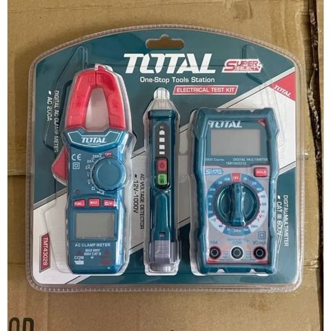 Bộ 3 Dụng Cụ Kiểm Tra Dòng Điện Total TMT43028 - Kềm Đo AC, Đồng Hồ Vạn Năng, Đầu Dò Điện Áp - Thiết Bị Tiện Ích Chất Lượng Cao