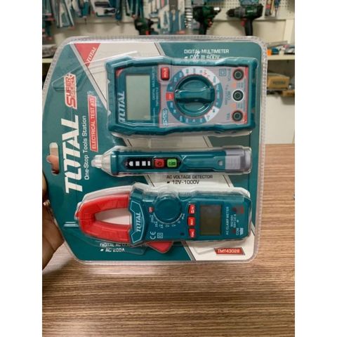 Bộ 3 Dụng Cụ Kiểm Tra Dòng Điện Total TMT43028 - Kềm Đo AC, Đồng Hồ Vạn Năng, Đầu Dò Điện Áp - Thiết Bị Tiện Ích Chất Lượng Cao