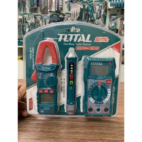 Bộ 3 Dụng Cụ Kiểm Tra Dòng Điện Total TMT43028 - Kềm Đo AC, Đồng Hồ Vạn Năng, Đầu Dò Điện Áp - Thiết Bị Tiện Ích Chất Lượng Cao